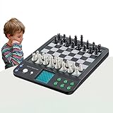 Elektronisches Schachbrett, Intelligentes Elektronisches Schachspiel Mit Magnetischen Teilen, Automatische Speicherfunktion, Sprachlernmodus, Mehrere Wettkampfmodi, LCD-Schachspiel Für Erwachsene, Kin
