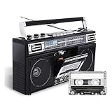 MObyat Retro-Radio, Kassettenspieler, Transkriptionsfunktion, SD-/USB-Speicherkarte, Bluetooth-Wiedergabe, Dual-Audio-HD-Wiedergabe, 80er-Jahre-Retro