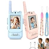 2er Set Kidocom - Video Walkie Talkies, Buddytalk Video Walkie Talkie mit Kamera und Bildschirm, unterstützt Video- und Stimmverzerrer, Aufladbar Video Walkie Talkie Spielzeug, Walki Talki für Reise
