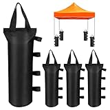 Pavillon-Gewichte, Sandsäcke, 4 x Sandgewichtssäcke, Zelt-Sandsäcke, robustes Sandsackgewicht für kleine Pop-Up-Pavillon-Beine, Baldachin, Terrasse, Schwarz