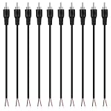 Fancasee Cinch-auf-Lautsprecherkabel-Adapter, 10 Stück, Cinch-Stecker, Klinkenstecker auf blankes Kabel, Reparatur, Cinch-Kabel für Lautsprecher, Verstärker, Audio, Video, AV-Receiver, TV-Subwoofer
