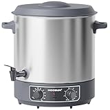 MOOSUM Einkochautomat 27L Glühweinkocher Glühweinkessel Edelstahl Timer | 1800W Temperatur 30-100°C | Zeituhr bis 120 Minuten und Dauerbetrieb | Abschaltautomatik Einkochvollautomat