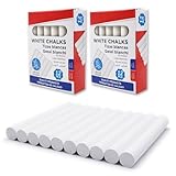 Leddy Living - Set mit 24 Kreiden für Tafeln | Guter Kontrast & Sichtbarkeit | Flüssiges Schreiben | Sicher & ungiftig | Ideal für Schule & Büro, Weiß, 1 Stück (24er Pack)