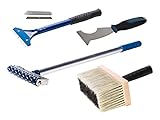 ASKON Tapetenentferner-Set - Tapetenablöse-Set - Tapezier-Set - 5teilig - Igelwalze - Tapentenschaber - Ersatzklingen - Kleisterbürste - Werkzeuge - Farbe gemischt