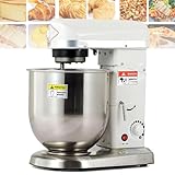 YXYLJOZ Elektrischer Standmixer, 3 Geschwindigkeiten, kommerzieller kompakter Küchenmixer, einschließlich Edelstahl-Rührbesen und Knethaken (White)