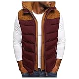 Mymyguoe Daunenweste Herren Mit Kapuze Sportweste Funktionsweste Übergangsweste Bequem Puffer Weste Steppjacke Thermo Winterweste Mit Zipper Stehkragen Ärmellose Steppjacke Freizeitweste