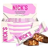 NICKS Keto Riegel Peanuts n fudge, Schokolade Erdnüsse Karamell Snacks, 175 Kalorien, 4,1 Net carbs, ohne Zuckerzusatz, Glutenfrei, Low carb Süssigkeiten (15x40g)