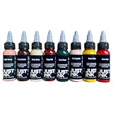 JUST INK Tattoofarben-Set, 8 x 30 ml, Deutsche Tätowierfarben, REACH-konform, Hochpigmentiert, Professionelle Tattoo Ink