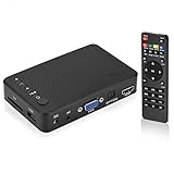 HDMI Multi Media Player, 1080P Full HD Digital Media Player Medienspieler mit Fernbedienung für RM RMVB AVI MOV, Unterstützt USB-Stick SD MMC MS