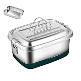 THINCAN Tragbare Edelstahl Mittagessen Behälter Doppelschicht Mit Fächern Bentos Box Für Büroschule Oder Reiseanwendung