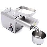 Elektrische Ölpresse, 750 W, Ölpresse aus Edelstahl mit digitaler Anzeige der Temperatur und Druckgeschwindigkeit 7 kg/h, Ölextraktionsrate 98 %, Ölpressmaschine