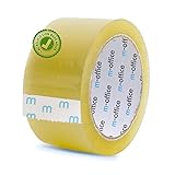 OFITURIA m-office Transparentes Klebeband, selbstklebendes Verpackungsband für Kartons, Versand, Umzüge und Handwerk, sicheres und robustes transparentes Papier (48 mm x 66 m, x1)
