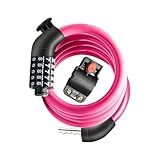 Kabelschloss für Fahrräder, Diebstahlsicherung für Fahrräder, 5-stellig, verstellbar, für Outdoor, Camping, Scooter, Fahrrad, Wandern