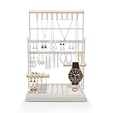 TFSZE Schmuckständer Schmuckhalter, Schmuckbaum-Kettenhalter mit Aufbewahrungsbasis, Schmuck-Organizer-Ständer,7-Tier Schmuckhalter Ausstellungsstück Ringe,Ohrringe, Armbänder, Uhren und Accessoires