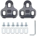 2 Stück Fahrrad-Cleats Kompatibel mit Look KEO-Pedalen,4,5° Float Bike Pedale 3-Loch Classic Bike Pedale Stollen Schuhplattenset,TPU Anti-Rutsch Fahrrad Cleats mit Memory-Positionier-Funktion (Grau)