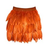 Cosplay Federrock Karneval Kostüm Faux Feder Röcke Damen Gothic Rock Bunt Stufenröcke Mit Federn Faschingskostüme Fransenrock Für Karneval Halloween Fasching Party