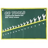 Werkzeugrolltasche mit 14 Taschen, Beutelrolle aus Vliesstoff für Schraubenschlüssel und Werkzeuge