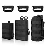 EEEKit Molle Taschen, 3er Pack Wasserflaschentaschen, Taktische Taschen EDC Utility Taschen mit 3 Karabinerhaken für Wandern, Jagd, Training, Camping (3 Stück)