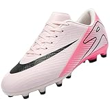Rokiemen Kinder Fußballschuhe Jungen Mädchen Professionelle Fussballschuhe Indoor Outdoor Football Schuhe Athletics Trainingsschuhe Sportschuhe Rosa EU37