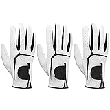 YETGFBH Golfhandschuhe 3 Stücke Mens Golfhandschuh Weiche Leder Komfortable Linke Rechte Hand rutschfeste Golfhandschuhe Für Männer(Worn On Right Hand,25 Large)