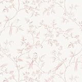 Yomshi Selbstklebende Tapete Vögel Blumen Tapeten Rosa Klebefolie Möbel Wasserdicht Vinyl Möbelfolie 44CMx10M Wandtapete für Schlafzimmer Wohnzimmer Küche