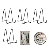 Kozdtiz Staffelei Aufsteller Teller, 4 Stück Eisen Staffelei, Dekoteller Halterung, Teller Ständer Metall, Deko Tellerhalter Fuer Teller Foto, Bücher, Bild, Bilderrahmen Schwarz (8.3 x 8 x 7.6 cm)