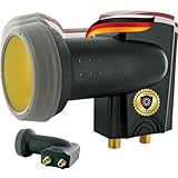 SCHWAIGER 340 Twin LNB Low Noise Blockconverter Sun Protect digital hitzebeständig LNB-Kappe Satellitenschüssel-Zubehör für Multischalter Wetterschutz vergoldete Kontakte anthrazit