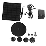 Happyyami 1.2W Solarbrunnenpumpe Solarbetriebene Tauchpumpe für Teich Aquarium Garten und Wasserspiele mit Sprühköpfen Wasserfluss und Energieeffizient