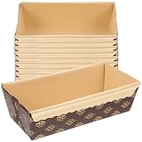 Alipis 25 StüCk Einweg-Brotbackformen Aus Wellpappe, Rechteckige Kastenform FüR Brot Und Kuchen, Stapelbar Und Platzsparend, 17 X 9.5 X 5 Cm, Kaffeefarben