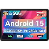 Whitedeer Tablet, Tablet 10 Zoll, Android Tablet mit 24GB RAM 128GB ROM, Octa-Core, HD IPS Touchscreen, 5000mAh Akku, WiFi 6, Bluetooth 5.0, Dual Kamera, Face ID, Google-Zertifiziert, Schwarz
