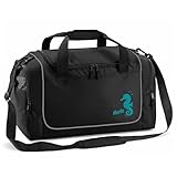 Sporttasche mit Name personalisiert individuell Bedruckt Geschenk für Kinder & Erwachsene kleine Reisetasche Schulsport Geschenk Schulanfang (Seepferdchen)