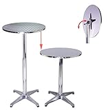 TRUTZHOLM 2in1 Stehtisch klappbar Bistrotisch Partytisch höhenverstellbar 70 cm / 115 cm Hoch Verstellbar Aluminium Rund Ø 60cm Outdoor Bartisch Biertisch Garten Party
