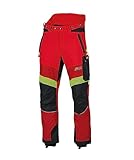 PSS Schnittschutzhose X-Treme Breeze Rot/Gelb Größe 114 schlank und groß