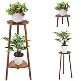 Yedcxup Blumenständer Stabil Blumenständer Holz, 2-stufiger umwandelbarer Pflanzenständer leichter Aufbau Pflanzenregal Keine kratzigen Kanten Blumenregal Pflanzenständer