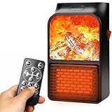 EcoWarm Heater, EcoWarm Space Heater, Heizstrahler Kaminfeuer, Steckdosen Heizlüfter mit Fernbedienung, Mini Keramik Heizung mit Thermostat, EcoWarm Heizung für Schlafzimmer, Büro, Badezimmer