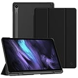 Fintie Hülle für Samsung Galaxy Tab S10 FE/S9 FE 10.9'/S9 11' Tablet mit Stifthalter, Ultradünn Schutzhülle mit Translucent Rückseite Cover und Auto Schlaf/Wach Funktion, Schwarz