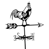 Dualoai Metall Handwerk Eisen Wind Richtung Anzeige Hahn Ornament für Bauernhaus Dach Montieren Garten