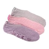 MUK LUKS Damen 3 Pk Low Cut Cozy Grippers Socken, Mehrfarbig/Meereswellen (Ocean Tides), Einheitsgröße