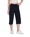 COMEOR Jogginghose Damen 3/4 - Sporthose Kurz Caprihose, Kurze Hose Frauen Capri Shorts, Bermuda Trainingshose (Schwarz, XXL)
