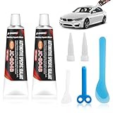 Scheibenkleber Auto, 2 Stück Karosseriekleber Schwarz, Klebstoff für Türdichtung Auto, KFZ Dichtmasse Schwarz, Schnelle Aushärtung, Wasserdicht, Hochtemperatur, Gute Abdichtung, 100ML (50ml x 2PCS)