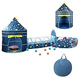 Spielzelte für Mädchen Jungen, CestMall 3 in 1 Kinder Spielzelt mit Hauszelt Ball Pool Tunnel, Kinder Pop Up Zelt Haus Palast Zelt Zelt Spielzelt mit Tragetasche für Jungen Mädchen Kleinkinder drinnen