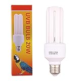 DERNORD UVB UVA Vogellampe Glühbirne – Kompakte lampe Vogel Wärmebirne E27 20W für Papageien