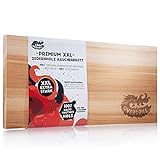OVERGRILL Zedernholzbrett zum Grillen: Premium XXL 30x14cm Zedernholz Rauchbrett - Holzbrett zum Grillen aus Kanadischem Western Red Holz, Grillholzbrett für mildes Raucharoma, Grillplanke Zedernholz