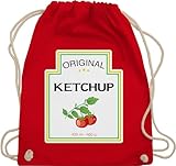 Shirtracer Turnbeutel Rucksack - Karneval & Fasching - Taschen - Tomaten Ketchup Kostüm Tomatenketchup - Unisize - Rot - wurfmaterial tasche jeck wurftaschen verkleidet kamellebeutel carnival