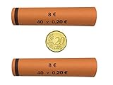 3706 MÜNZHÜLSEN - Münzrollenpapier vorgefertigt und gerollt für 20 Cent (128er Pack) A