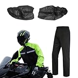 Birtern Motorrad-Regenanzug – Herren-Regenanzug – reflektierender, leichter Regenmantel mit Stiefeln, Overall, Poncho für Jagd, Bauarbeiten, Angeln, Camping, Radfahren, Wandern, Pendeln, Schwarz , L