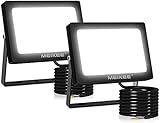 MEIKEE LED Strahler Außen 50W LED Fluter Superhell 5000LM LED Scheiwerfer 6500K Kaltweiß IP66 Wasserfest Außenstrahler für Garten, Hinterhof, Auffahrt, Türen, Garage, Flur