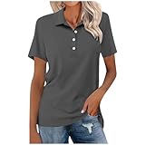 Turniershirt Damen Reiten, Die Discounter, Poloshirts für Damen Sportshirt Sommer Sport Shirts Casual Tee Sommerbluse Golf Kurzarm Modern Tshirt Oberteil Elegant Baumwolle Fit Blusen Tops XL