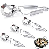 4 Stück Schneckenzange, Lebensmittelzange aus Edelstahl, Küchen Zangen, Buffet Zange, Salat Backzange, Verbrühschutz-Hohlkopf-Geschirr-Schneckenzange, für zu Hause, Restaurantkochen, Servieren