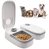 GothicBride Futterautomat Katze, Futterspender Katze mit Timer Katzenfutter Automat 2 Mahlzeiten 700ml Futterautomaten, Futterautomat Katze Kleine Hunde für Nassfutter und Trockenfutter